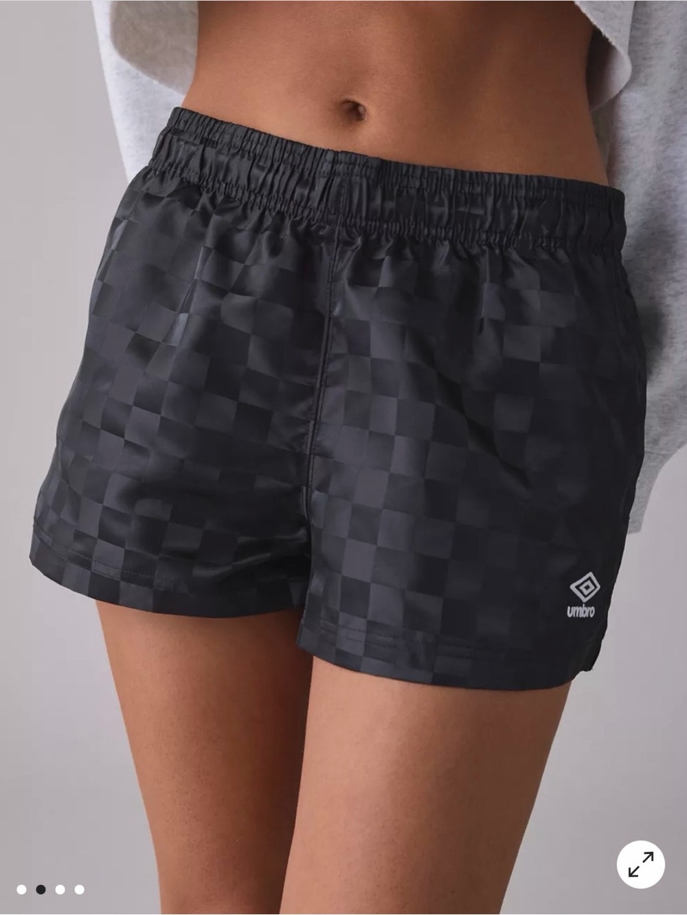 Umbro Black Checker-Print Athletic Shorts